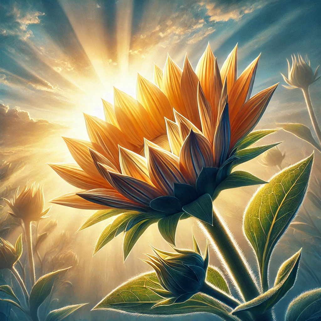 Eine Sonnenblume, die sich dem Licht entgegenstreckt – ein Symbol für Optimismus und Wachstum.